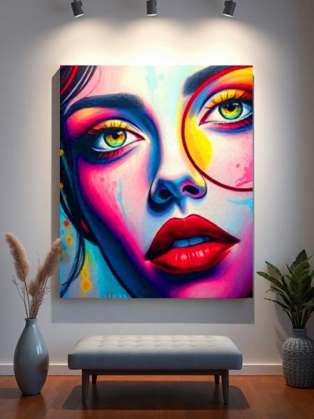 Buntes abstraktes pop art gesicht kaufen origina-peggy liebenowl